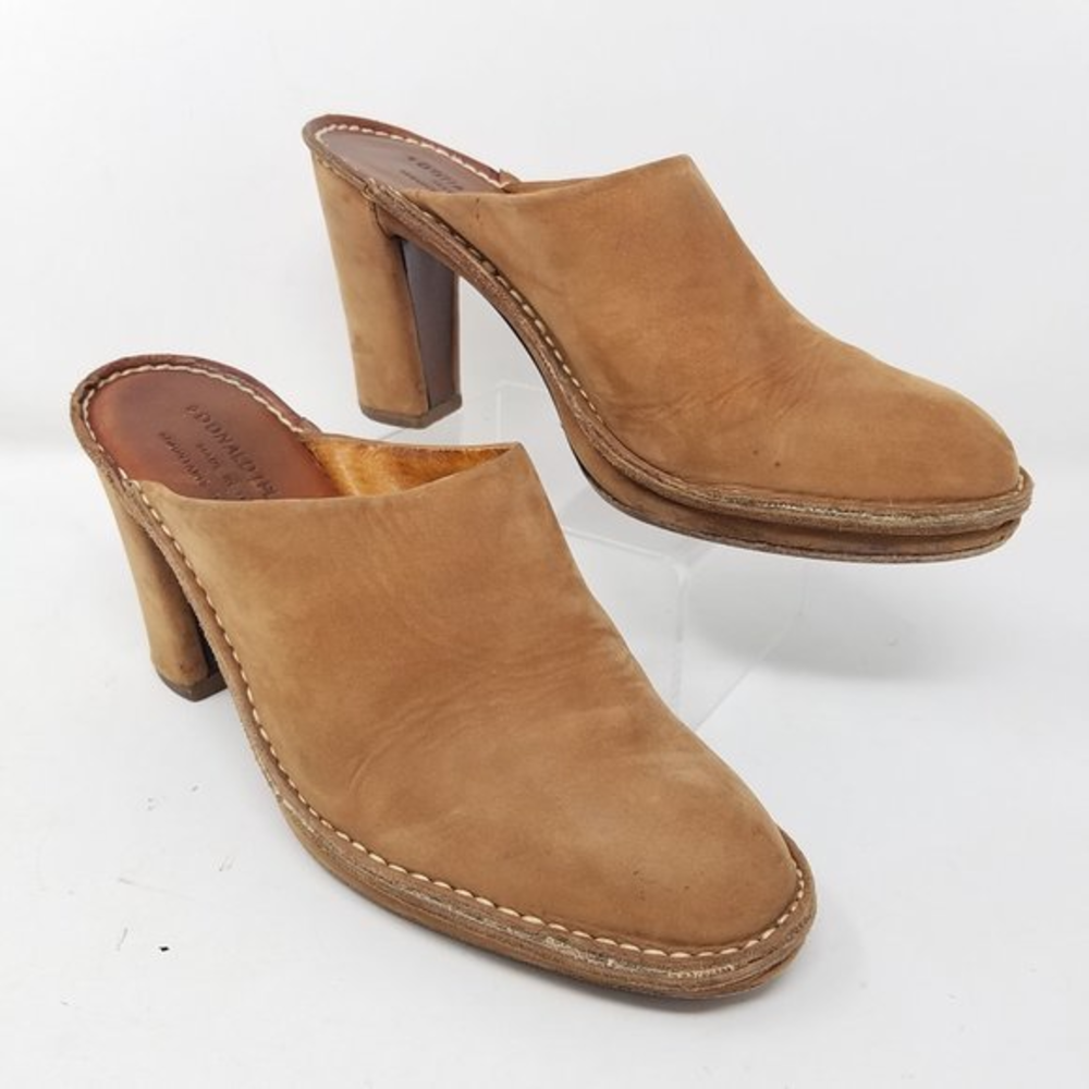 Donald J Pliner shoes tan suede BSL Mule platform‎ heel 7M